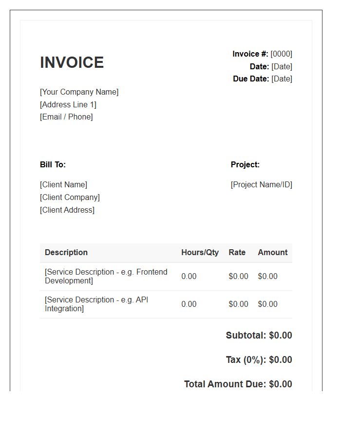 Software Development Services Invoice Template