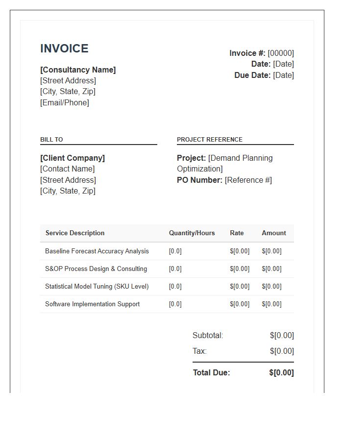 Demand Planning Consulting Invoice Template