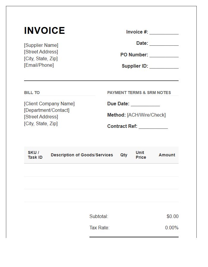 Supplier Relationship Management Invoice Template