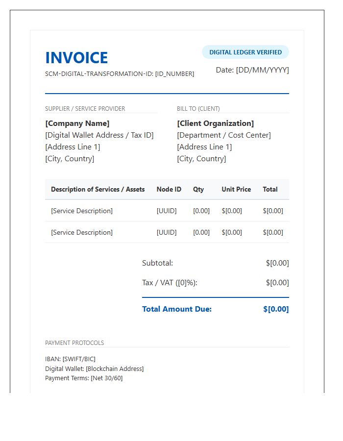 Supply Chain Digital Transformation Invoice Template