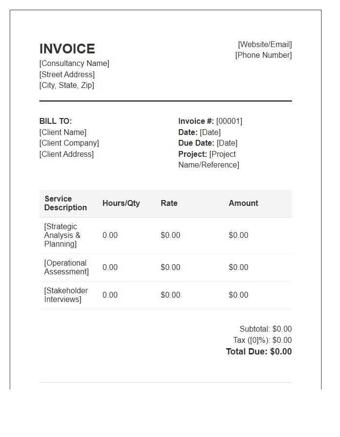 Management Consulting Services Invoice Template