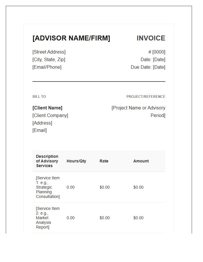 Professional Business Advisor Invoice Template