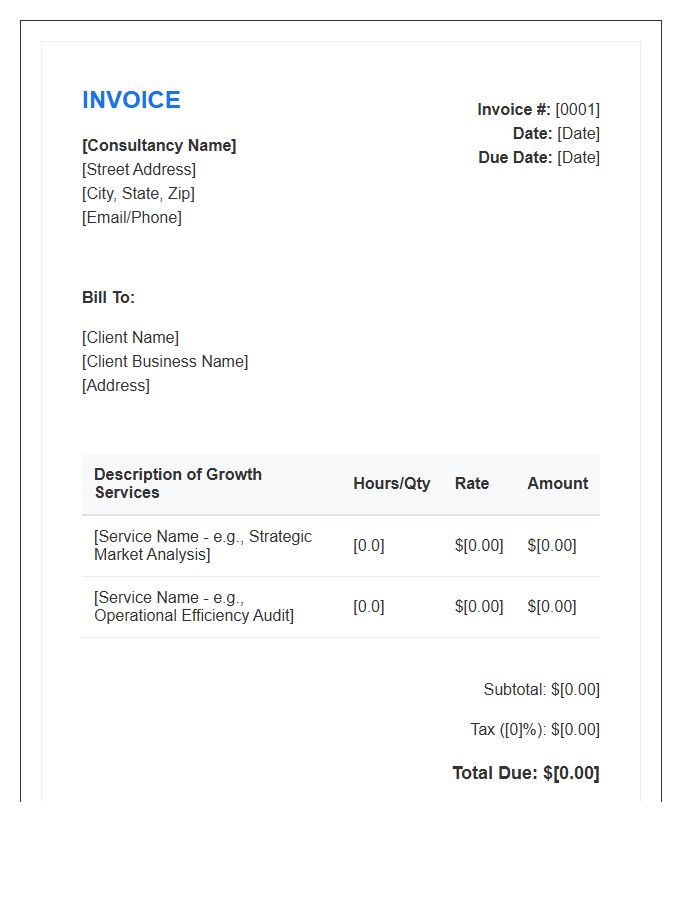 Small Business Growth Consulting Invoice Template