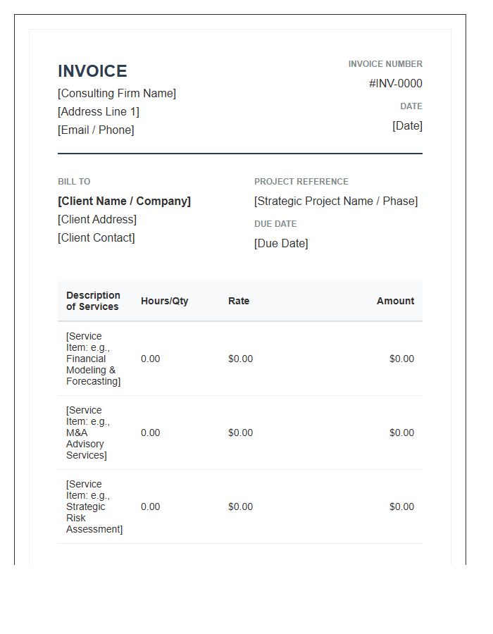 Strategic Financial Consulting Invoice Template