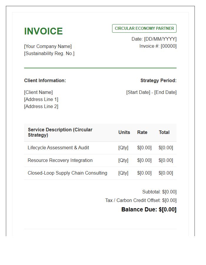 Circular Economy Strategy Invoice Template