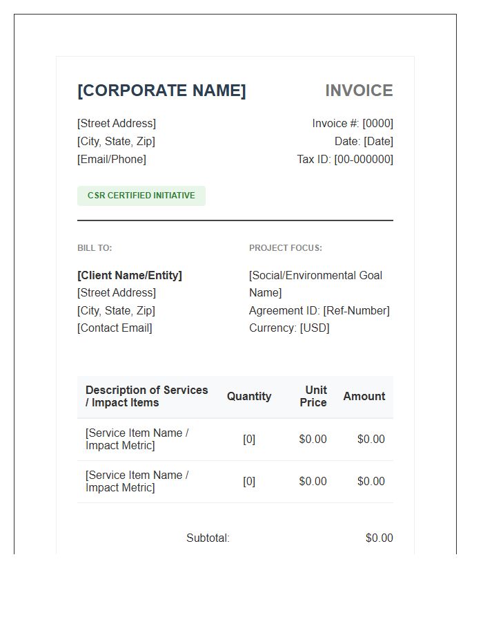 Corporate Social Responsibility Invoice Template