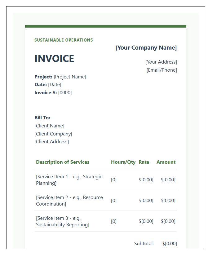 Eco Friendly Project Management Invoice Template