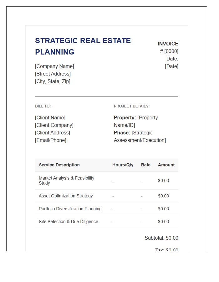 Strategic Real Estate Planning Invoice Template