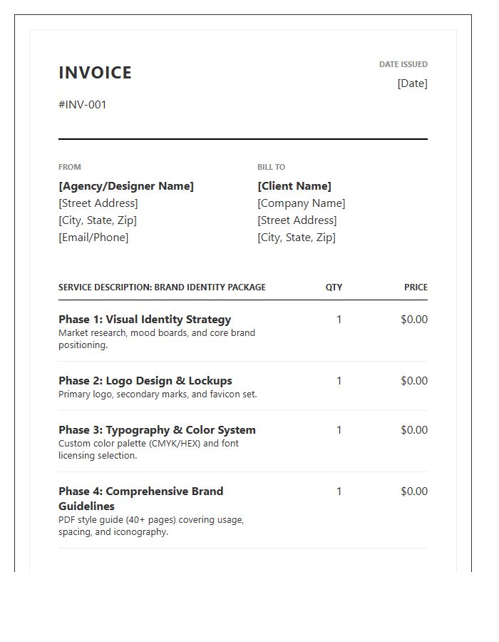 Comprehensive Brand Guidelines Invoice Template