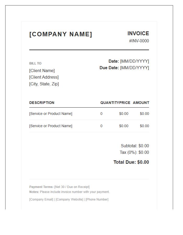 Corporate Brand Identity Invoice Template