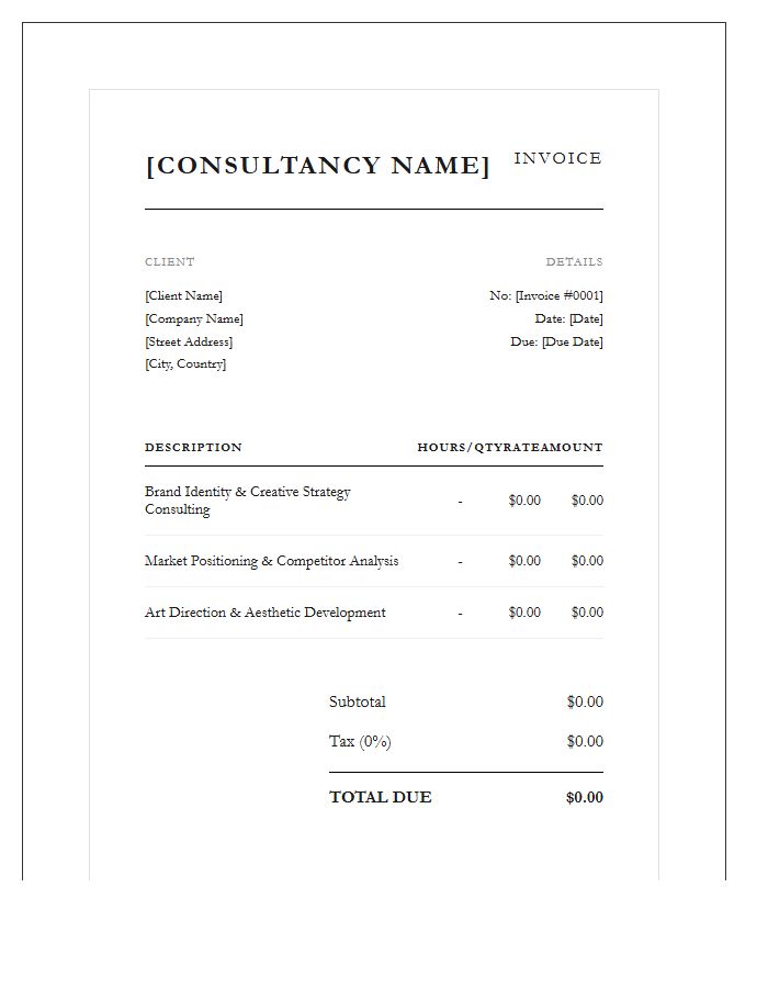 Luxury Brand Consulting Invoice Template