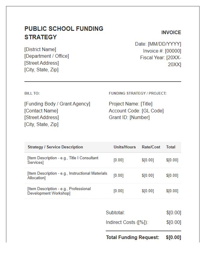 Public School Funding Strategy Invoice Template