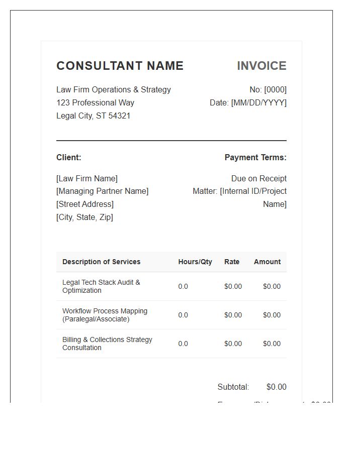 Law Firm Operations Consulting Invoice Template