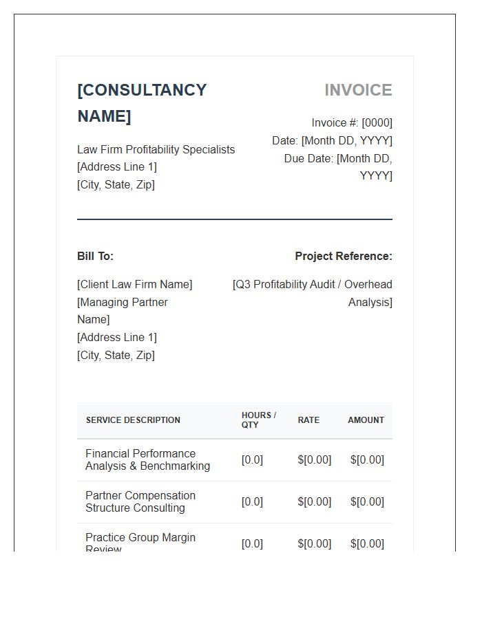 Law Firm Profitability Consulting Invoice Template