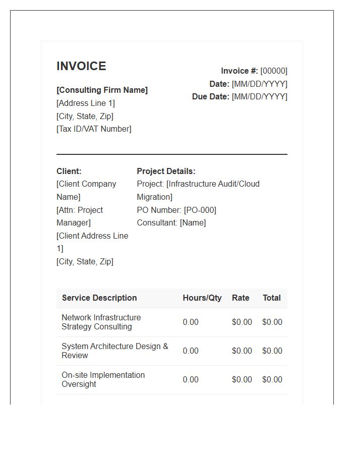 Infrastructure Management Consulting Invoice Template