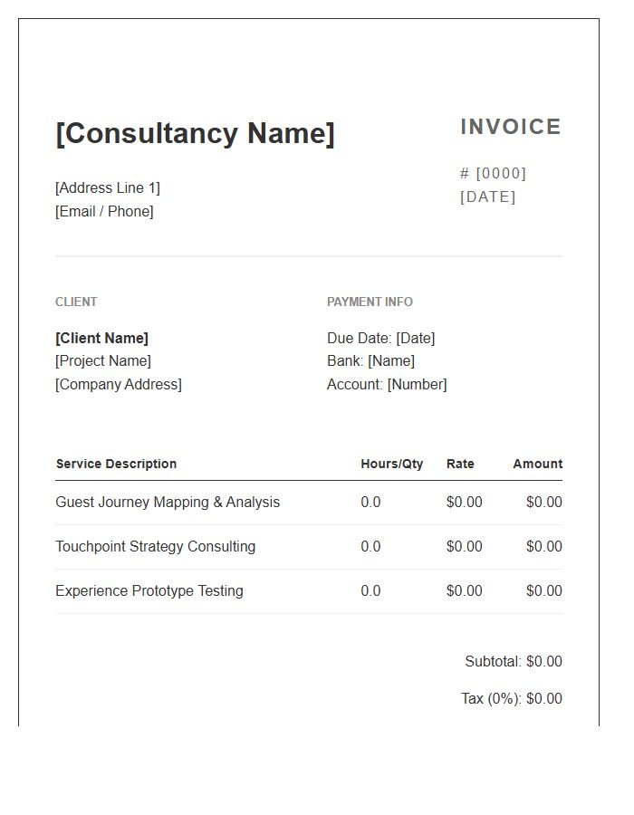 Guest Experience Design Consulting Invoice Template