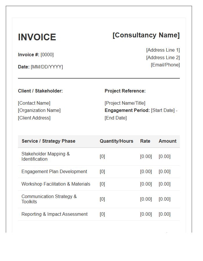 Stakeholder Engagement Strategy Invoice Template