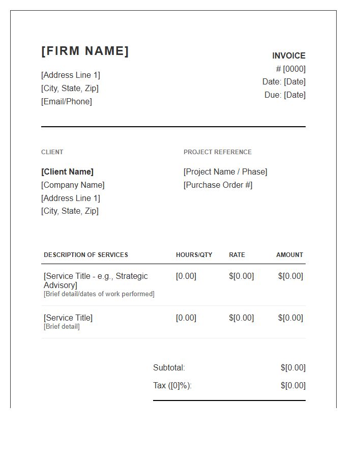 Boutique Consulting Firm Invoice Template