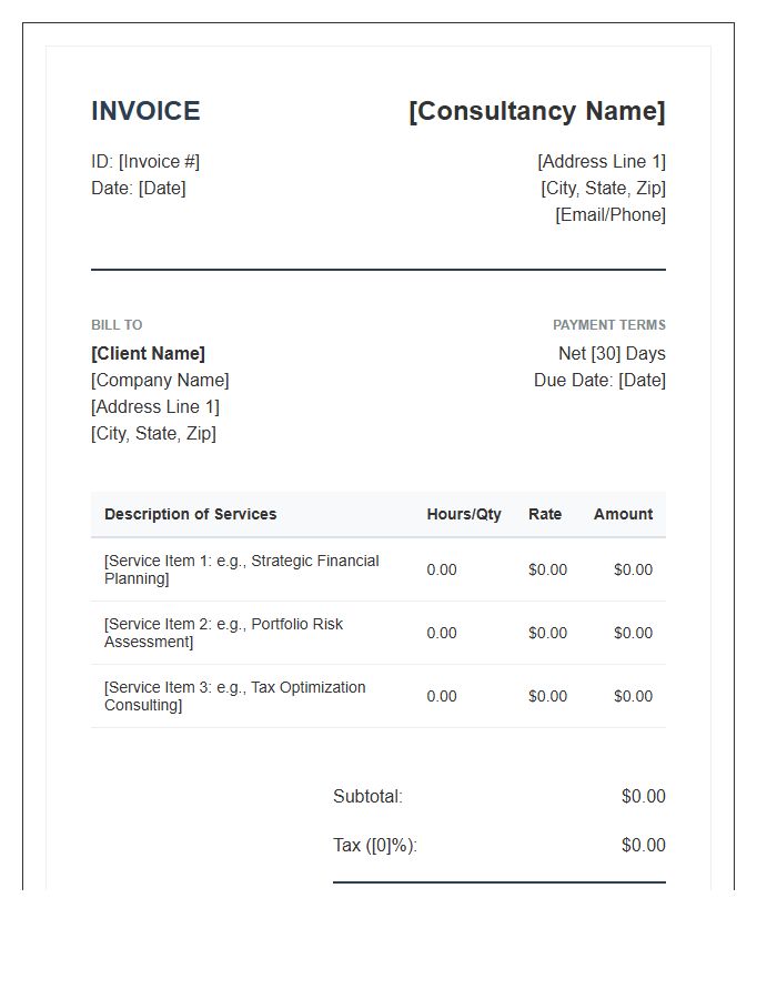 Financial Consulting Professional Invoice Template