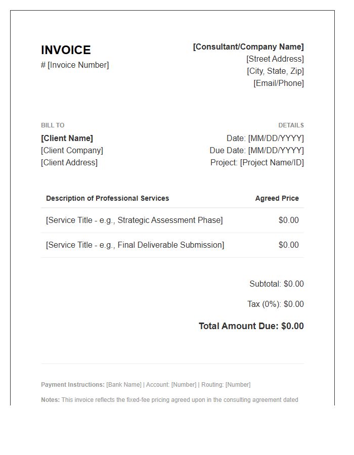 Agreed Price Professional Consulting Invoice Template