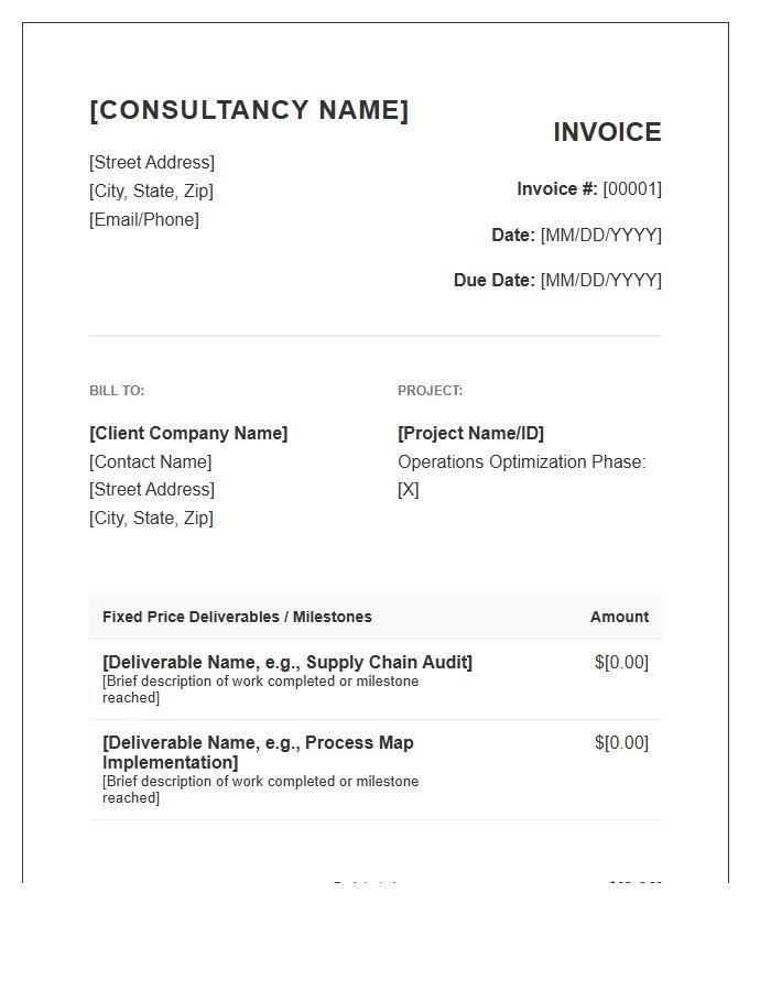 Fixed Price Operations Consulting Invoice Template