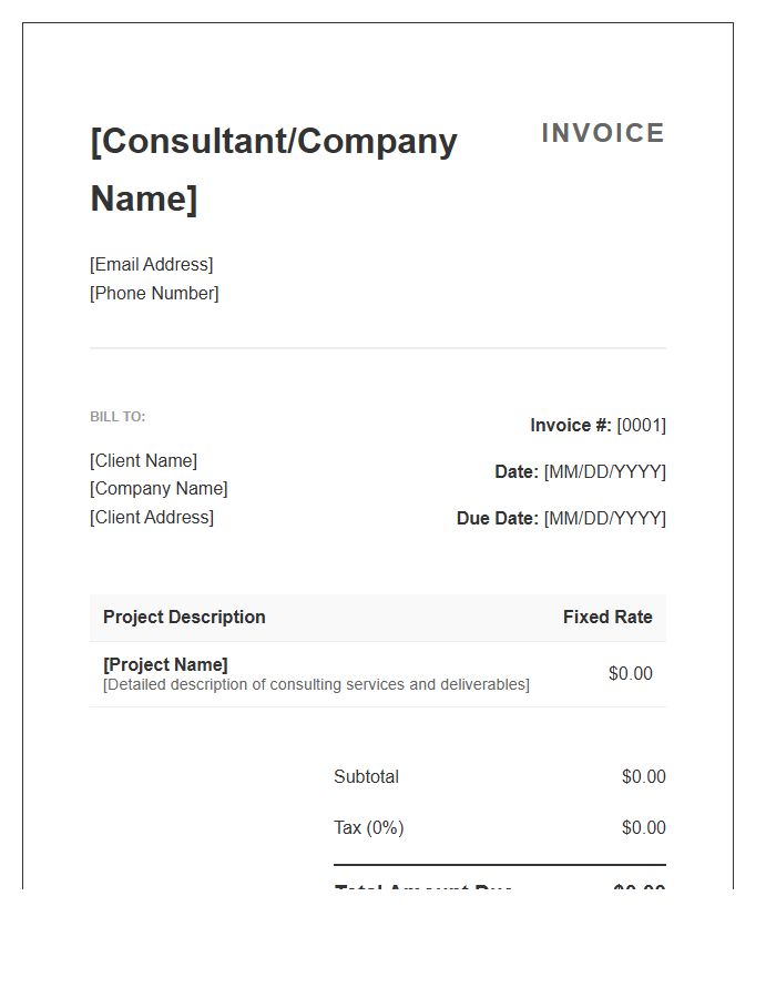 Flat Rate Project Consulting Invoice Template