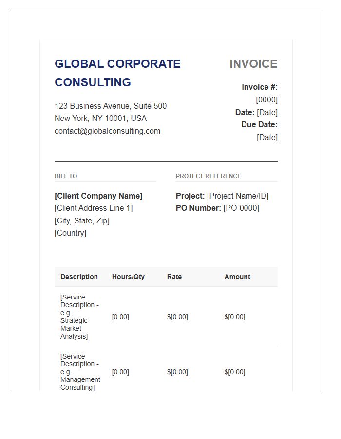 Global Corporate Consulting Invoice Template