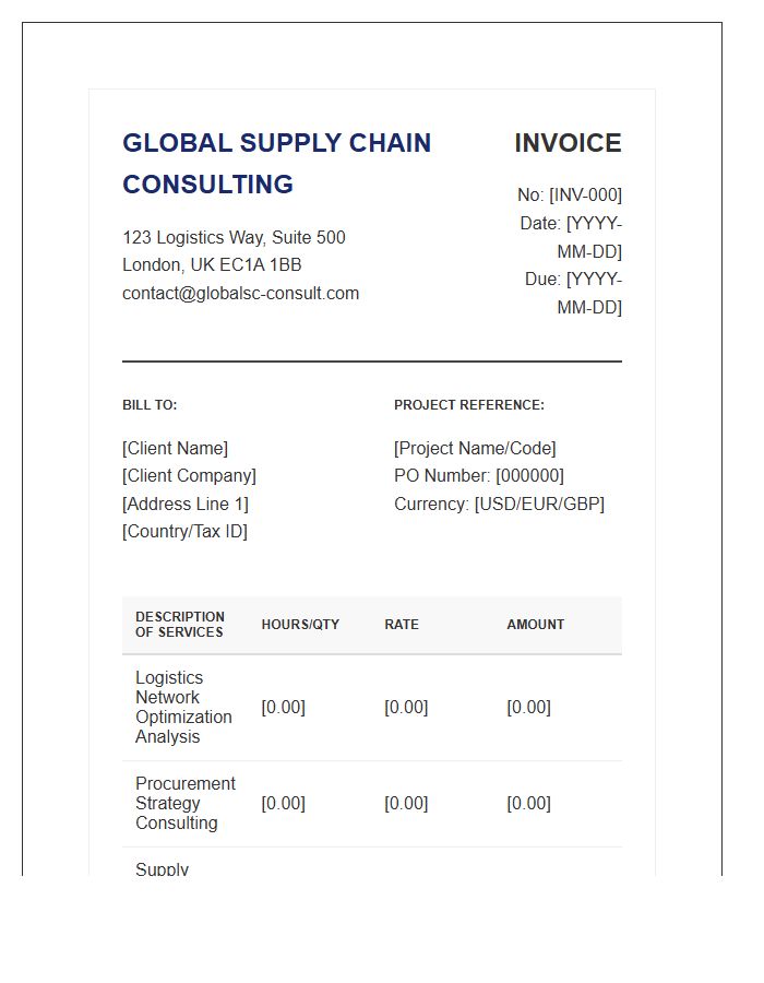 Global Supply Chain Consulting Invoice Template