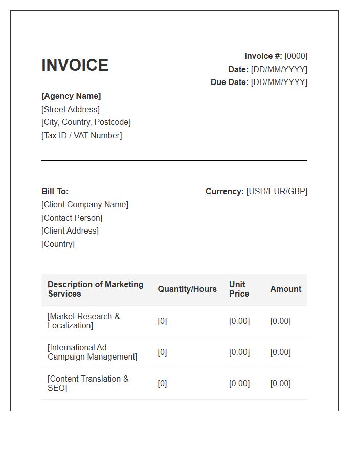 International Marketing Services Invoice Template