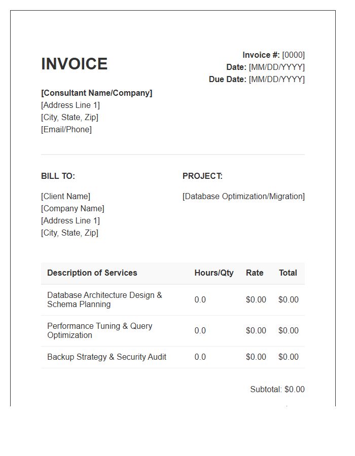 Database Management Consulting Invoice Template