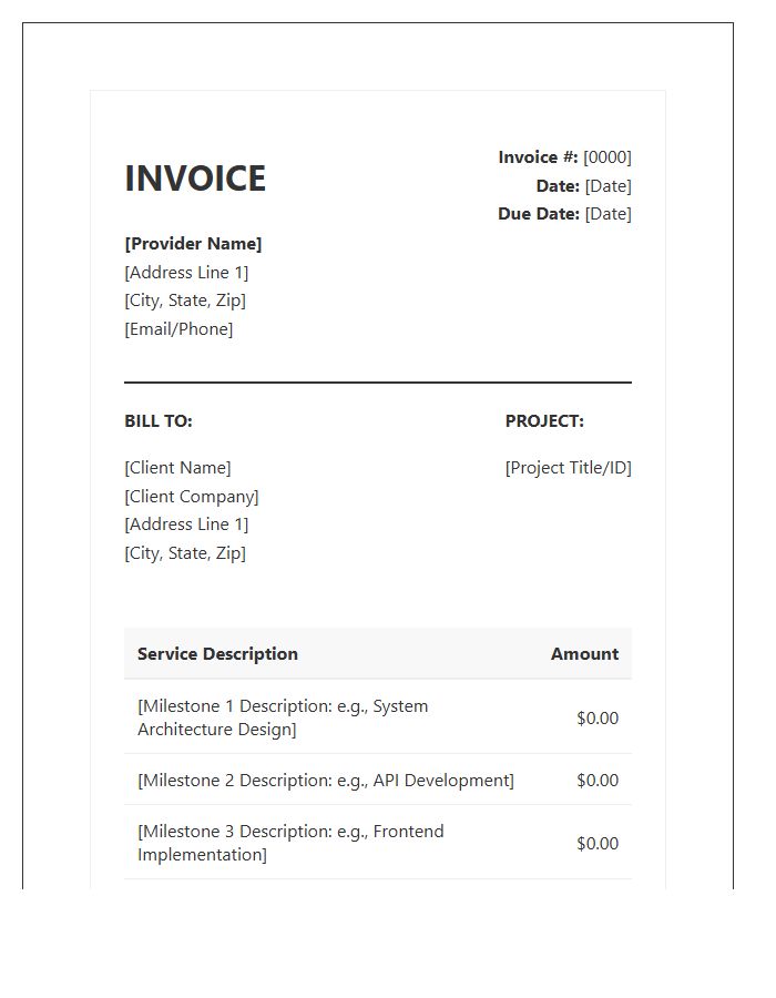 Fixed Price Technical Services Invoice Template
