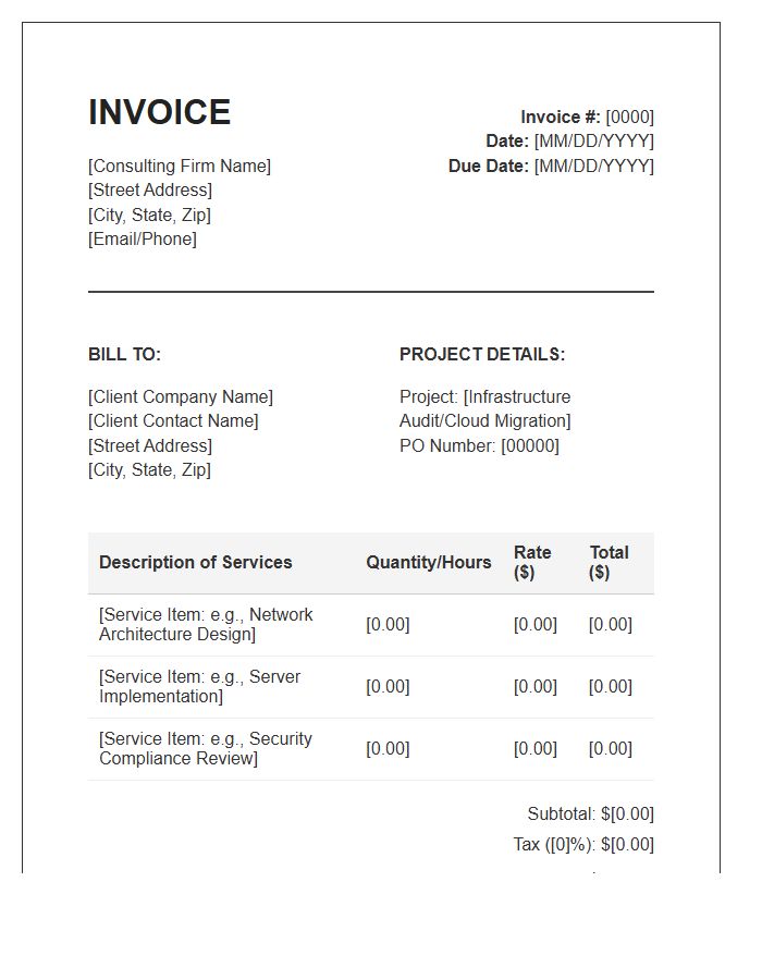 IT Infrastructure Consulting Invoice Template
