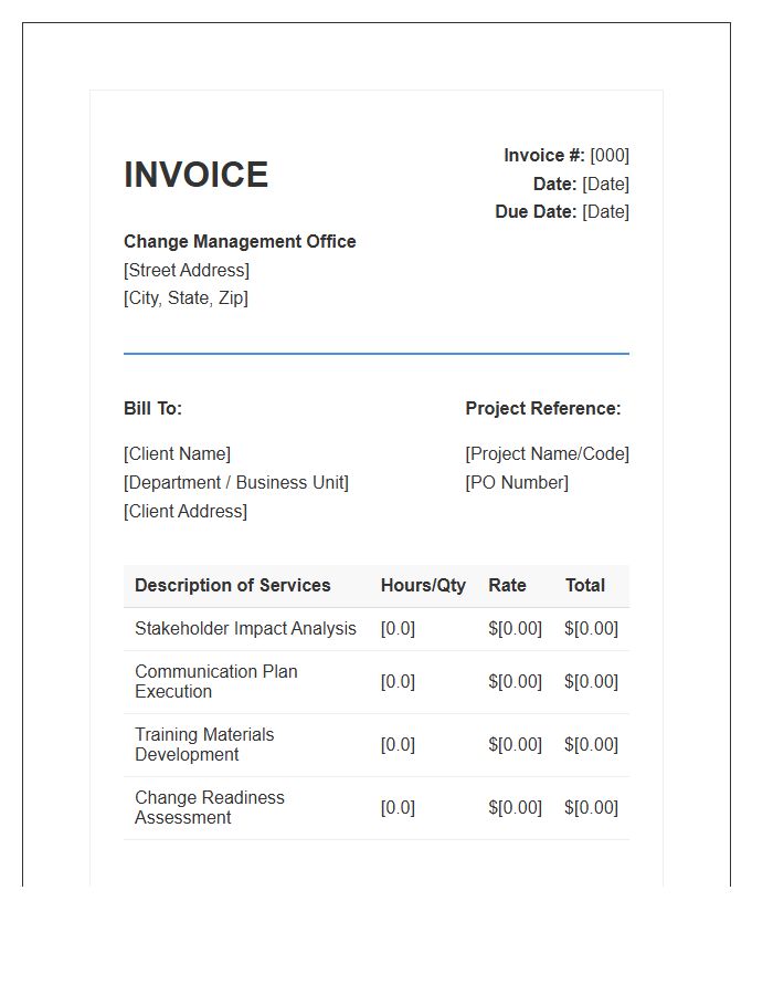 Change Management Office Invoice Template