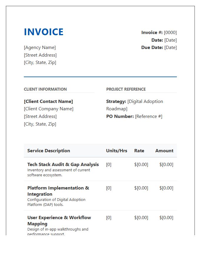 Digital Adoption Strategy Invoice Template