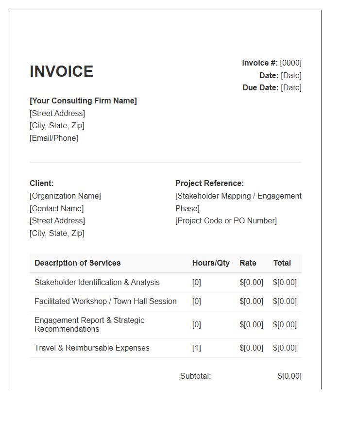 Stakeholder Engagement Consulting Invoice Template