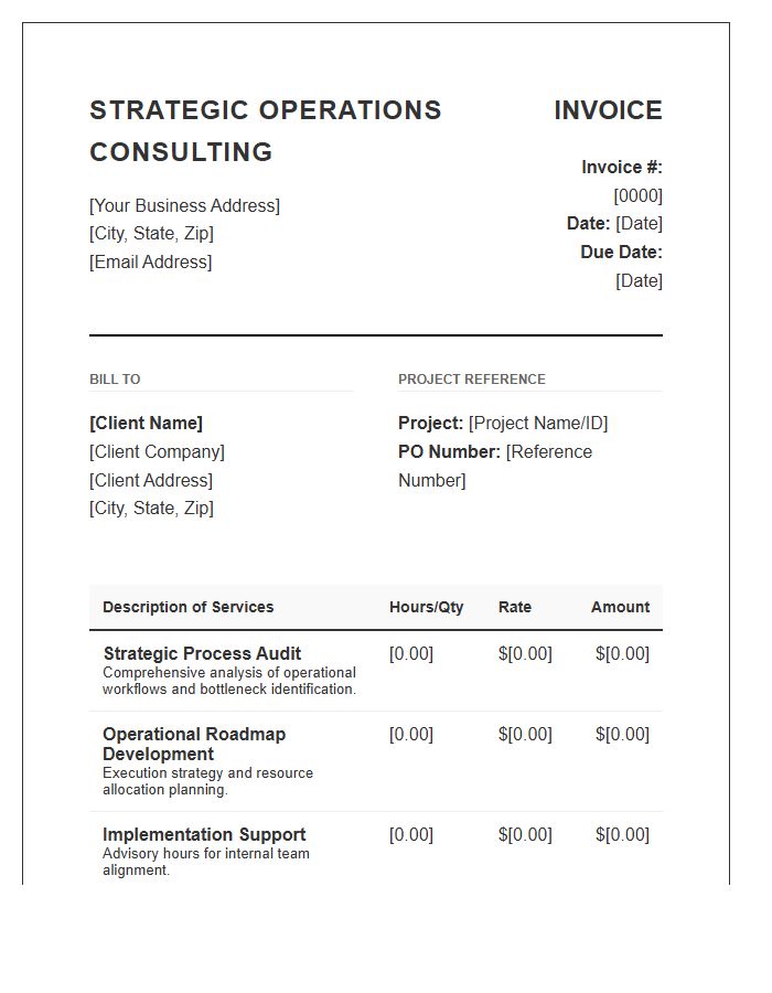 Strategic Operations Consulting Invoice Template