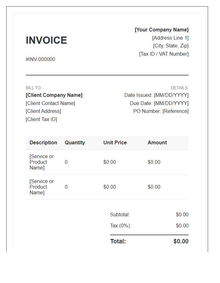 Business To Business Digital Invoice Template