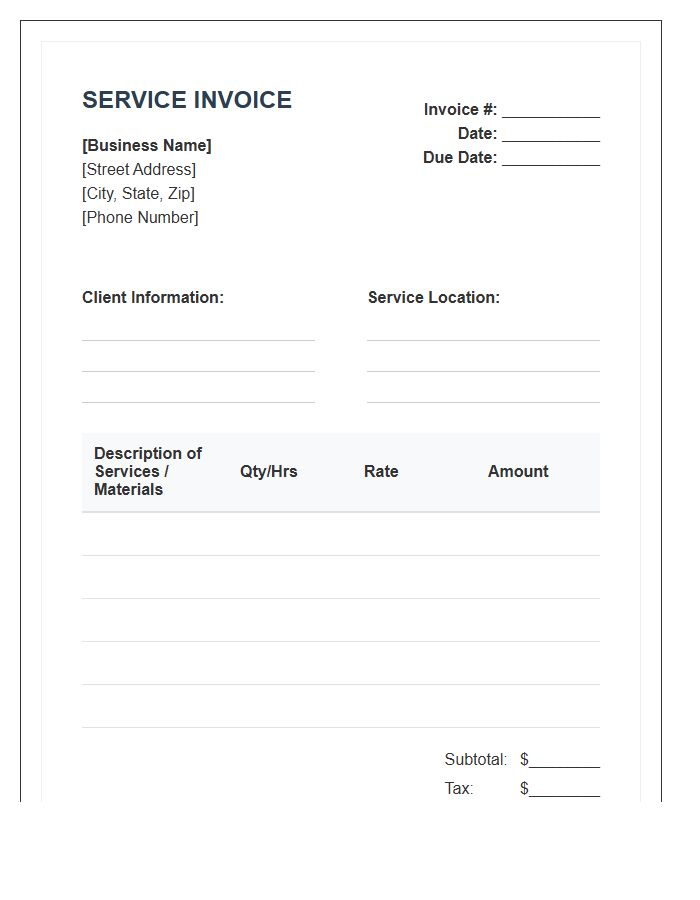 Home Outdoor Lighting Service Invoice Template