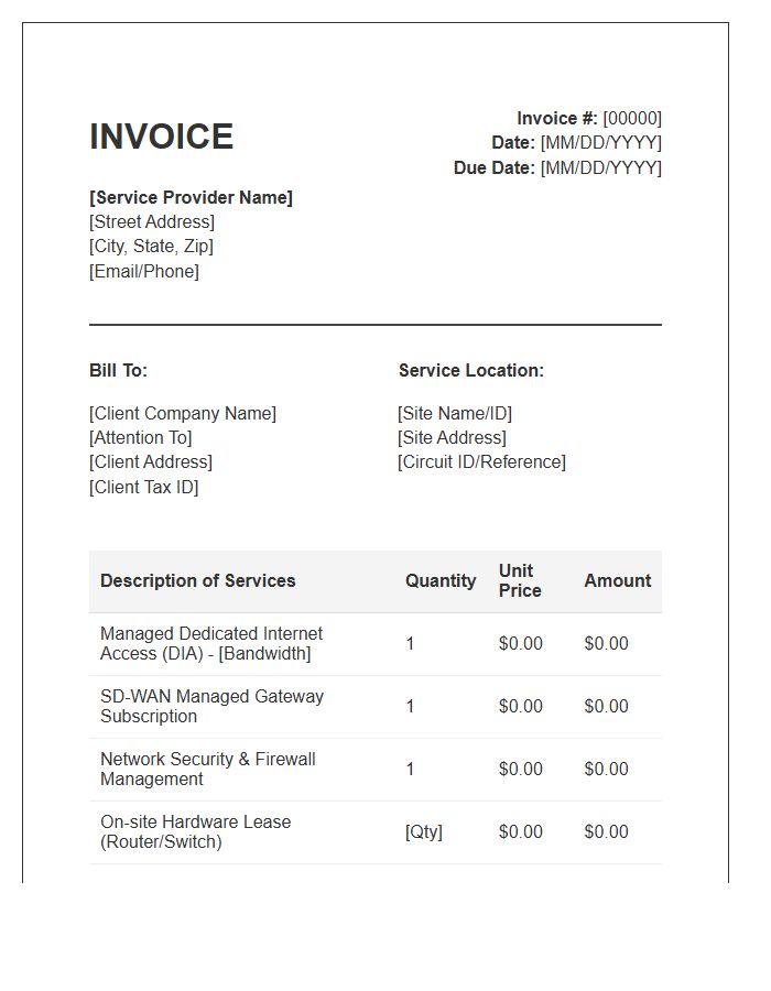Managed Network Connectivity Invoice Template