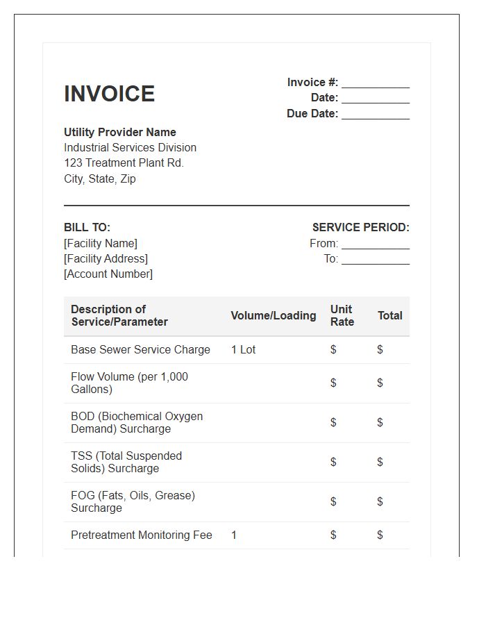 Industrial Wastewater Billing Invoice Template