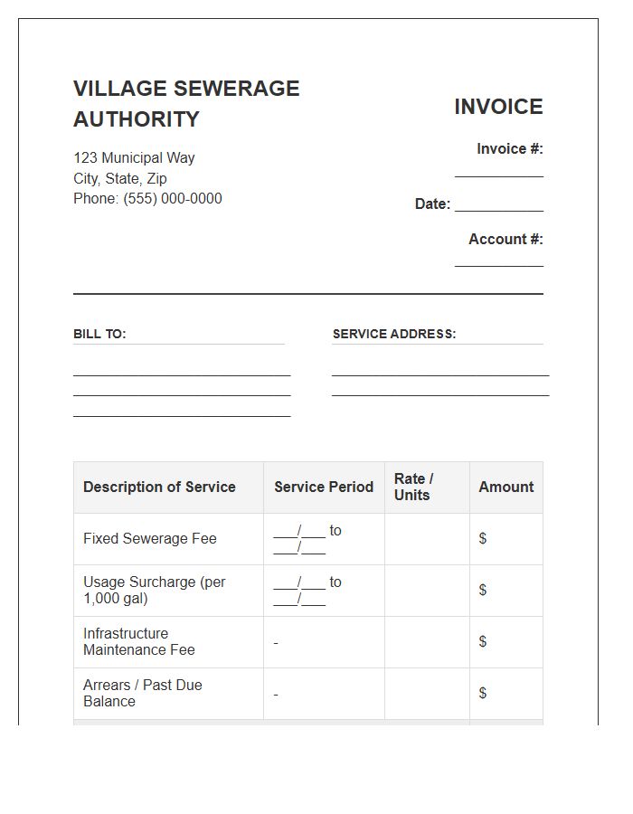 Village Sewerage Billing Invoice Template