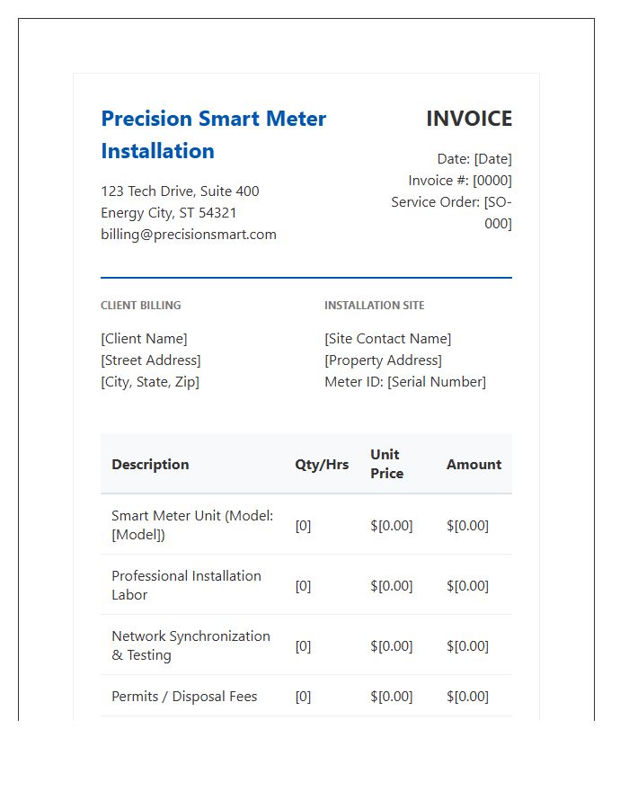 Precision Smart Meter Installation Invoice Template