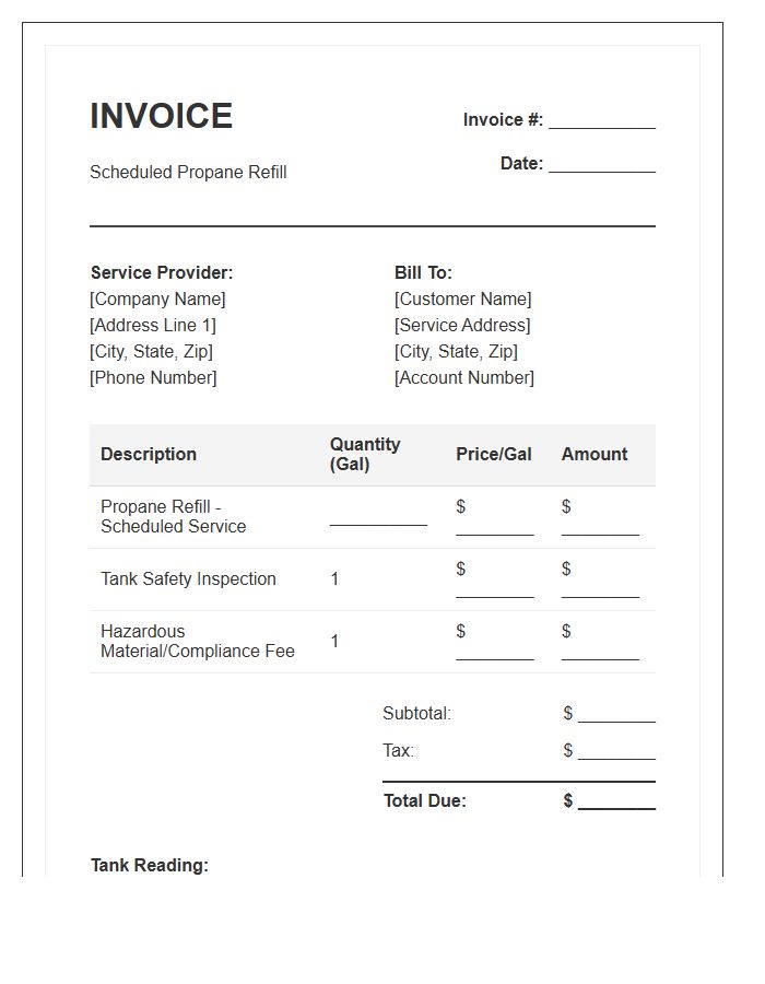 Scheduled Propane Refill Invoice Template