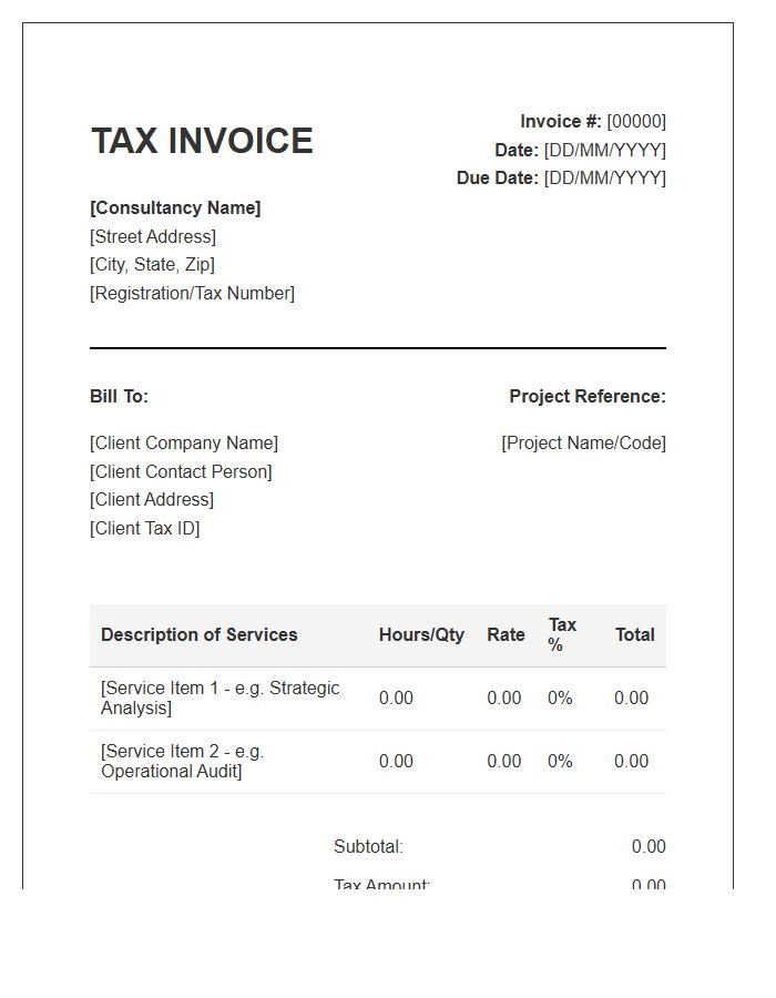 Business Consulting Services Tax Invoice Template