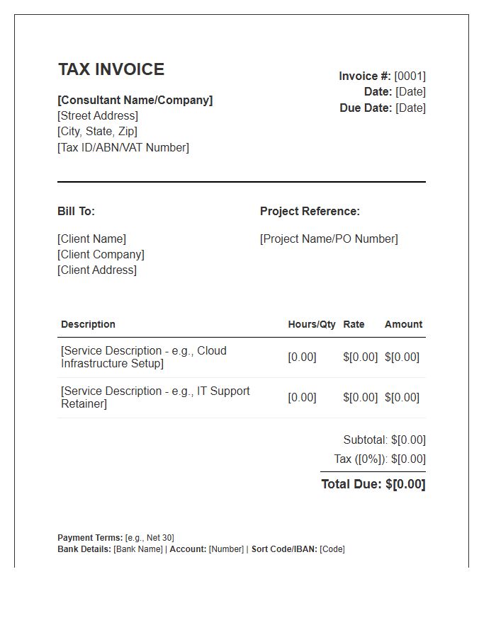 IT Consultant Tax Invoice Template