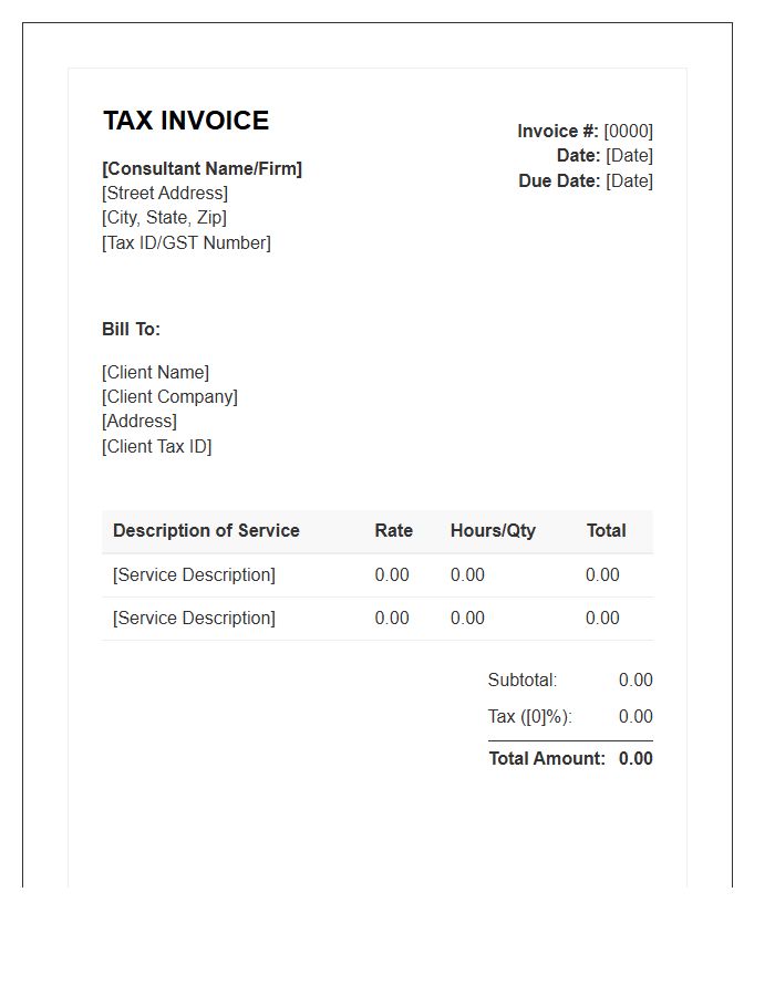 Consultant Service Tax Invoice Template