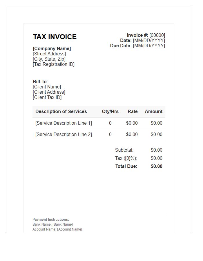 Corporate Service Tax Invoice Template