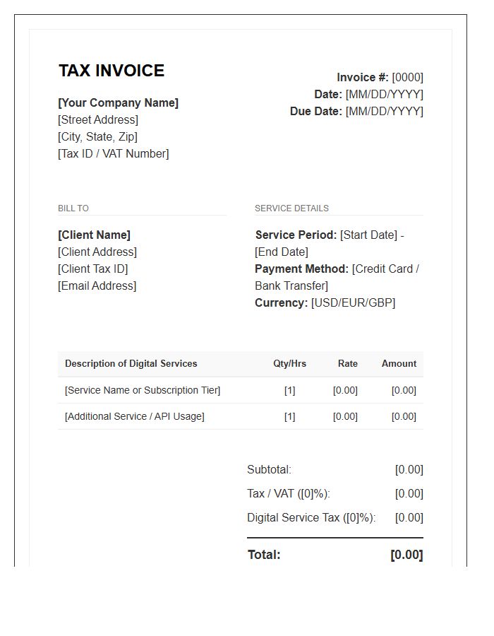 Digital Service Tax Invoice Template