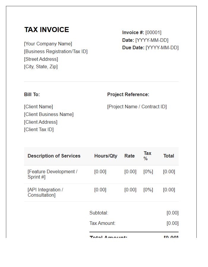 Software Development Services Tax Invoice Template