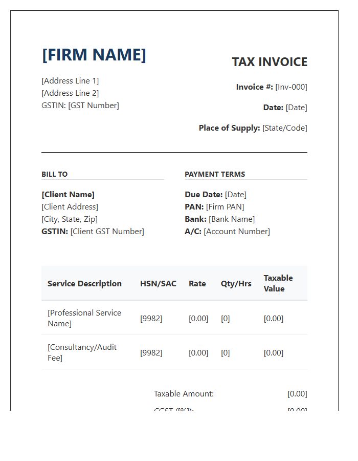 Accounting Firm GST Tax Invoice Template